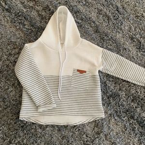 Grey and White Hoodie Shirt